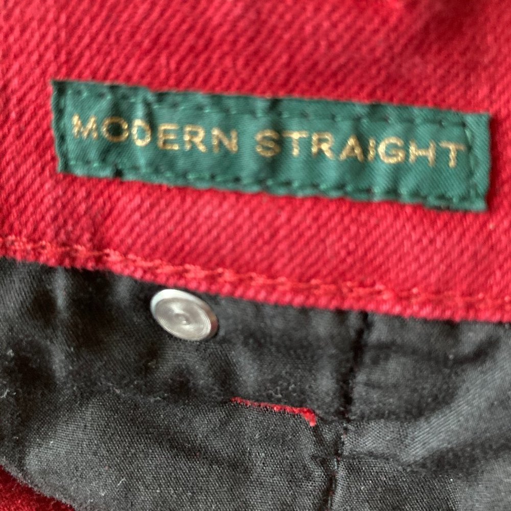 Lauren Jeans Co. Ralph Lauren Cranberry Red Petite Modern Straight Women 8P - Picture 12 of 12